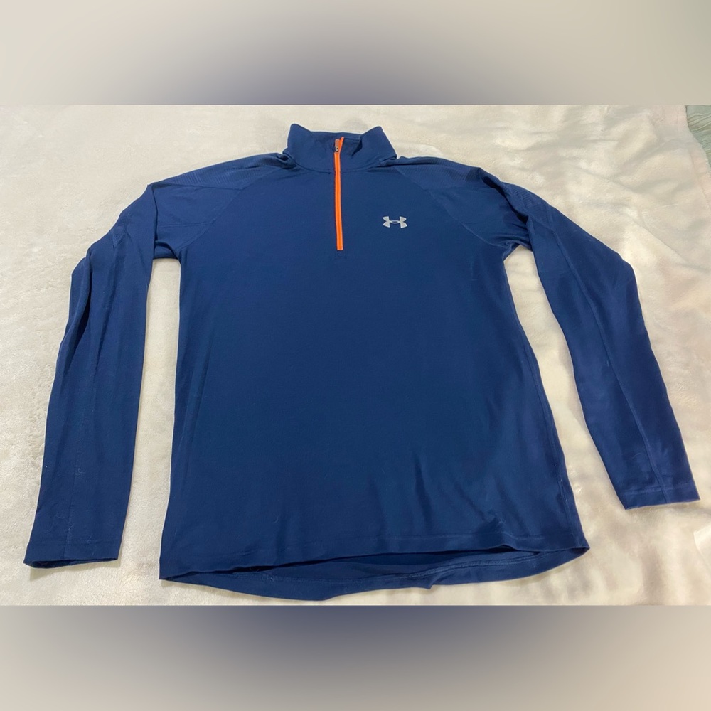 Under Armour Quarter-Zip Running Men’s Medium, Workout Athlete Pullover Blue